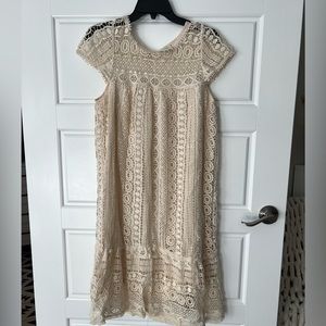 Anthropologie Maeve cream Lace Dress